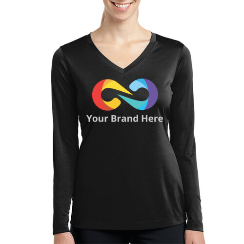 YourBrandHere - Ladies Long Sleeve PosiCharge &#174; Competitor&#153; V Neck Tee Thumbnail
